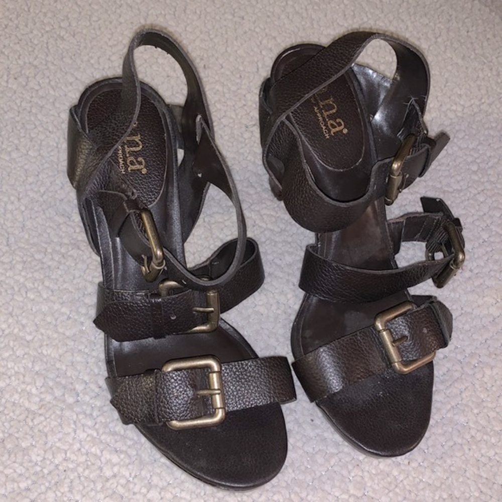 a.n.a Dark Brown Strappy Heels - Picture 4 of 6